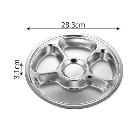 Assiette D Ner Ywei Plateau Repas Cm Five Grid Acier