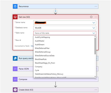 Azure SQL Server Tables Not Showing Up In Logic Apps Designer Using A