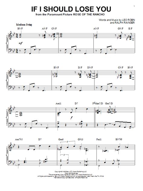 If I Should Lose You Sheet Music Direct