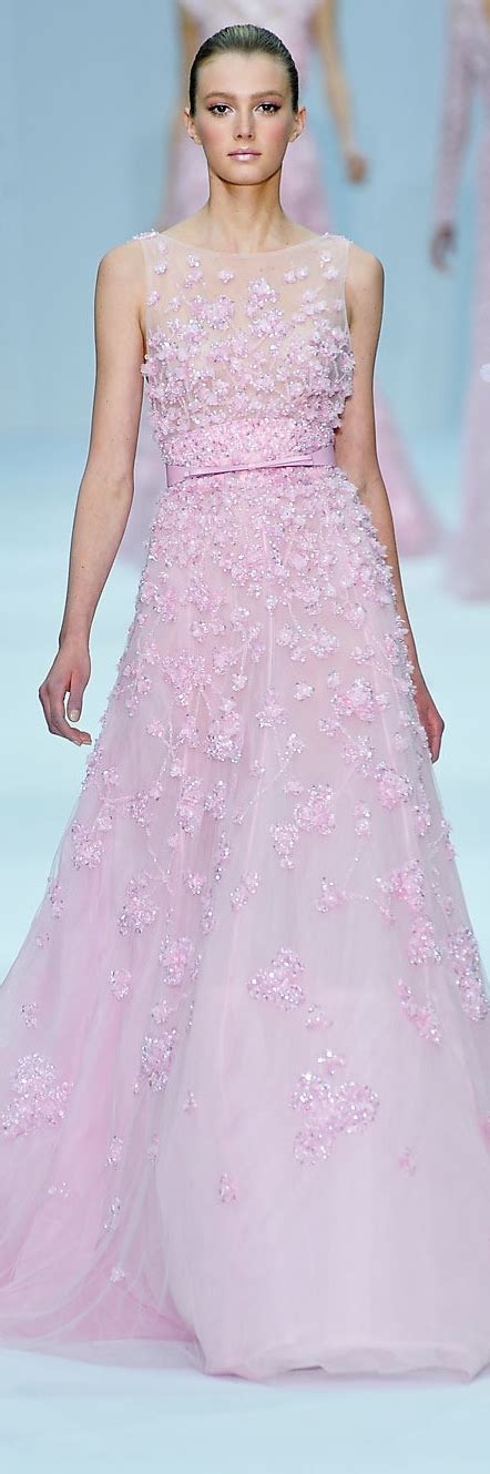 Elie Saab Couture Spring 2012 Blush Pink Wedding Dress Floral