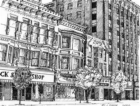 Downtown Bradford Pennsylvania Ink Pen Art Illustrator Artists Ink