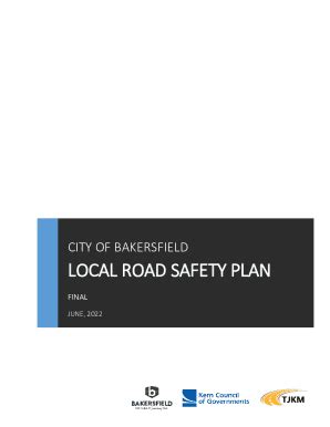 Fillable Online City Of Bakersfield Local Road Safety Plan Fax Email