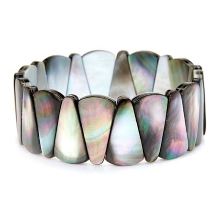 Tvsn Pearls Of Tahiti Mm Tahitian Mop Triangular Stretch Bracelet