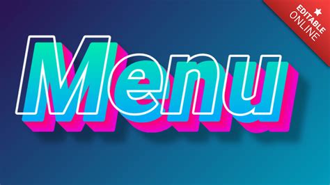 Menu 3D Flash Azul Y Rosa Generador De Efectos De Texto