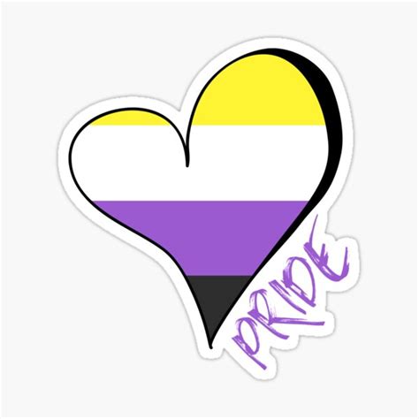 Nonbinary Pride Flag Equality Rights For Nonbinary Hearts Sticker By Beebsandnugget Redbubble