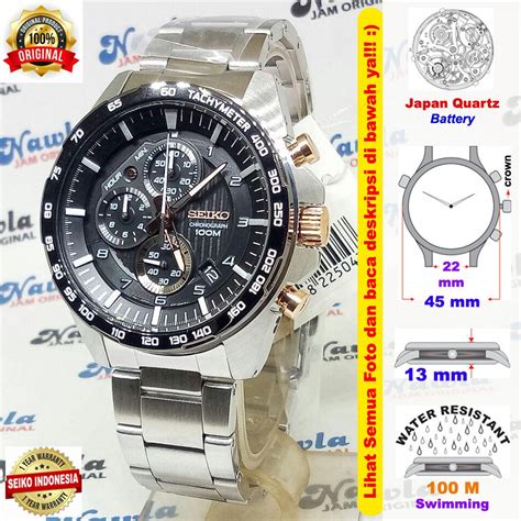 Jual Seiko Quartz Ssb P Chronograph Black Dial Jam Tangan Pria