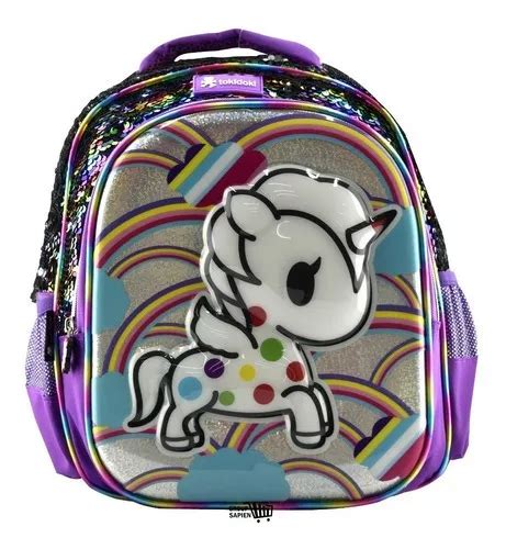 Mochila Unicornio 3d Y Lentejuela 20107 Kinder Tokidoki MercadoLibre