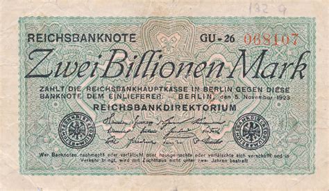 Deutschland Deutsches Reich Billionen Mark Geldschein Banknote