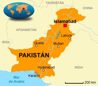 mapa politico de pakistan