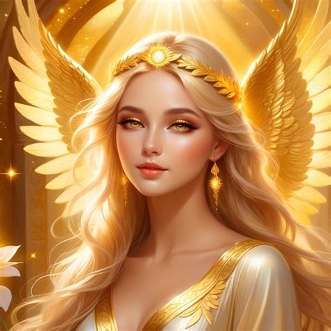 Golden Guardian Angel Digital Art By Eve Designs Fine Art America