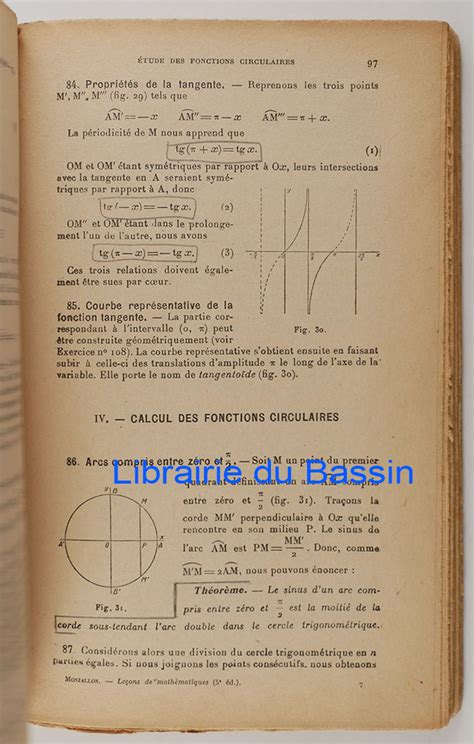 Leçons de Mathématiques Arithmétique algèbre trigonométrie mécanique