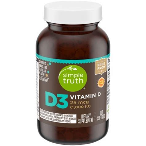 Simple Truth Vitamin D Softgels Mcg Ct Smiths Food And Drug