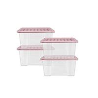 20L Pink Plastic Storage Boxes - Pack of 4 | Home | George at ASDA