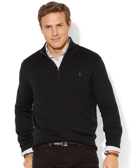 Lyst Polo Ralph Lauren Big And Tall Half Zip Mockneck Sweater In