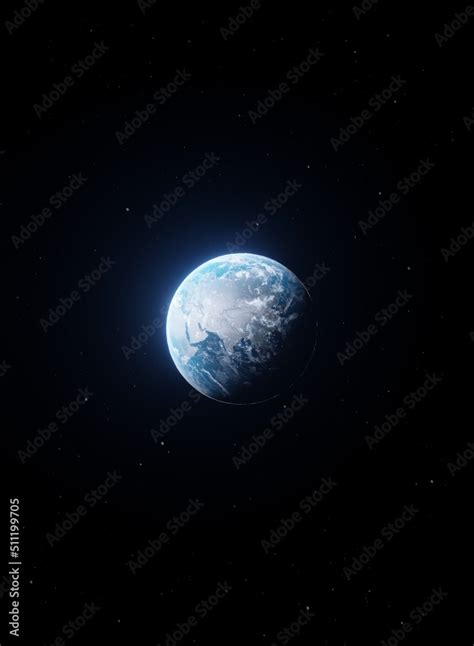 Earth Planet Viewed From Space Showing India China D Render Of Planet