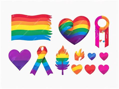 Premium Photo Pride Lgbtq Icon Set Lgbtq Related Symbols Set In Rainbow Colors Pride Flag