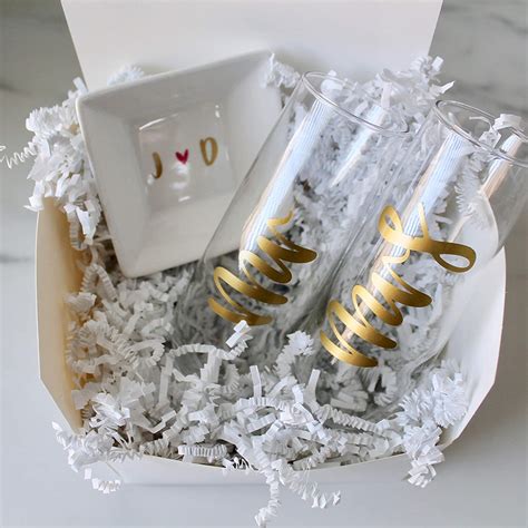 Wedding T Box For Couple Mr And Mrs Stemless Champagne