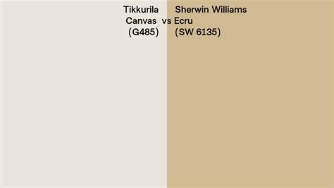 Tikkurila Canvas G485 Vs Sherwin Williams Ecru SW 6135 Side By Side