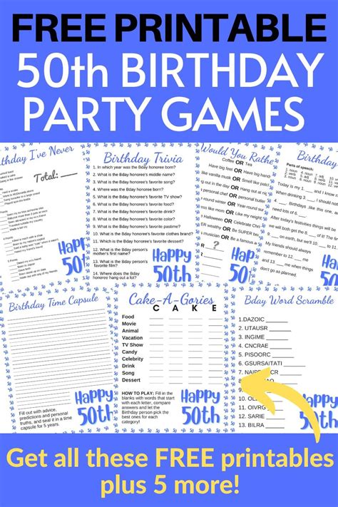 Free Printable 50th Birthday Party Games | Parties Made Personal