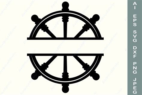 Ship Wheel Svg Split Monogram Svg Frame Svg Nautical Svg 1131359 Cut Files Design Bundles