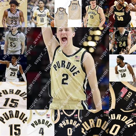 Ncaa Purdue Boilermakers Basketball Jersey Zach Edey Braden Smith Caleb