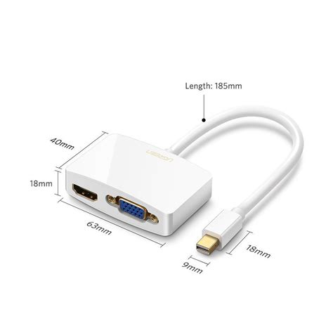 Ugreen Adaptateur Mini Displayport Thunderbolt Vers Hdmi Vga Pour