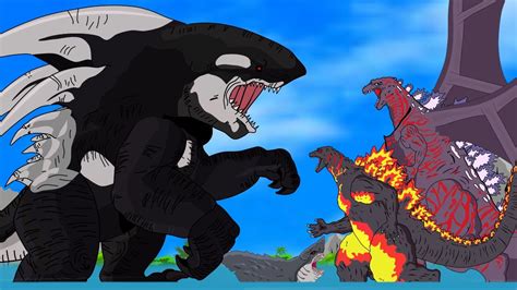 OrcaZilla SharkZilla Vs Mega Shin Godzilla And Burning Godzilla