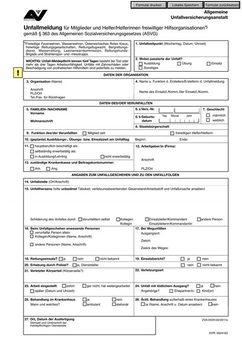 Unfallmeldung für Mitglieder und HelferInnen freiw - AUVA