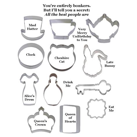 Alice In Wonderland Cookie Cutters