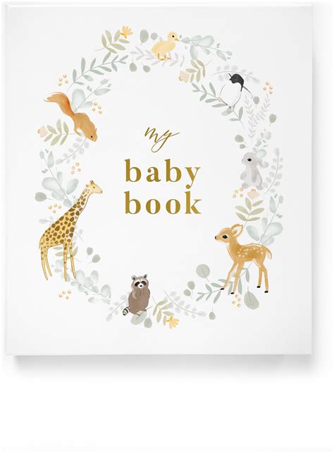 Blush And Gold Baby Book - Baby Memory Book - Animals – EasyTot