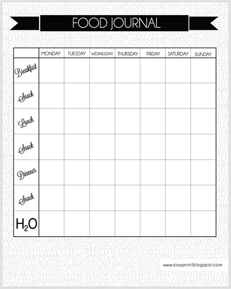 Daily Food Journal Tracker Printable Pdf