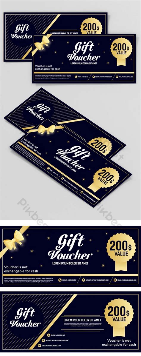 ภาพเทมเพลตบัตรกำนัลหรูหราสไตล์สีทองเทมเพลต แบบ Psd ดาวน์โหลดฟรี Pikbest