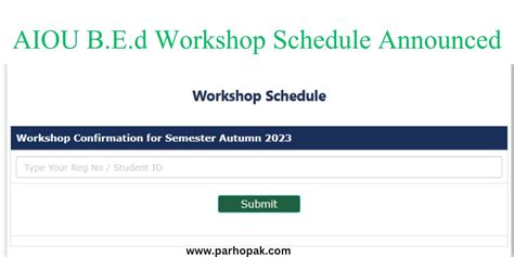 Aiou Announces B E D Physical Workshop Schedule For Autumn Semester