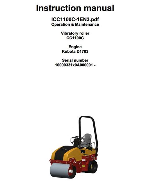 Dynapac Vibratory Roller Cc C Parts Operation Maintenance Manual