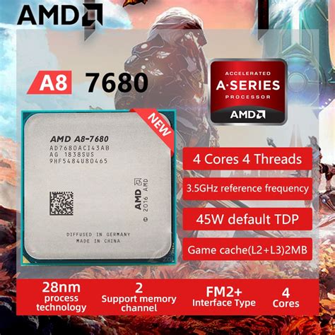 ซ็อกเก็ต Amd A8 Series A8 7680 A8 7680 3 5ghz Quad Core Quad Thread Cpu Processor Ad7680aci43ab