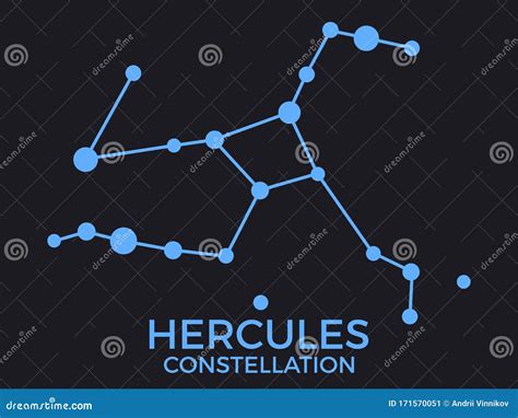 Hercules Constellation. Starry Night Sky. Cluster Of Stars And Galaxies. Deep Space. Vector ...