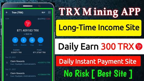 New Trx [ Tron ] Mining Platform 2023 Daily Earn 300 Trx Trx