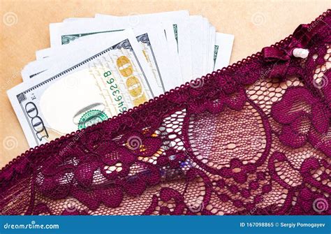 Prostitute In Lingerie With Money Stock Image Image Of Callgirl