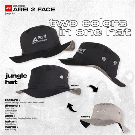 Jual Topi Rimba Arei Bolak Balik Jungle Hat Rei Face Two Petualang