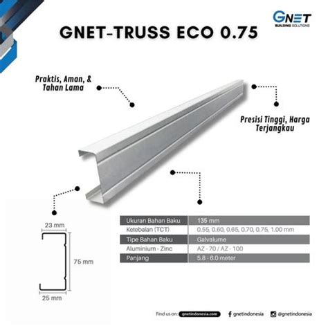 jual canal truss  rangka baja ringan panjang  meter eco truss