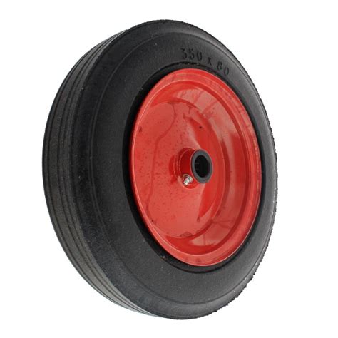 350mm Dia Cushion Rubber Wheel Only Cw Pressed Steel Ctr And Roller