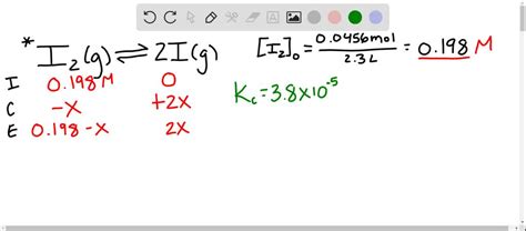 Solvedthe Dissociation Of Molecular Iodine Into Iodine Atoms Is Represented As I2g ⇌2 Ig At