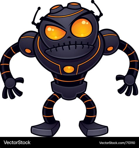 Angry robot Royalty Free Vector Image - VectorStock