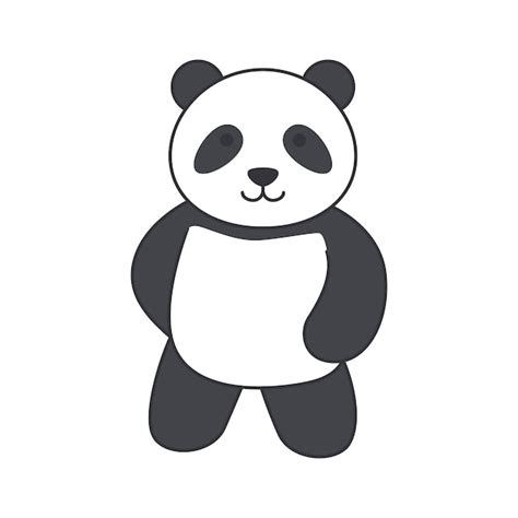 Ilustraci N De Un Lindo Panda De Pie Y Sonriendo Vector Premium