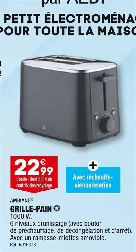 Promo Ambiano Grille Pain Chez Aldi