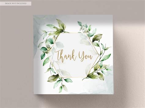 Ensemble De Cartes D invitation élégantes Feuilles Aquarelle PSD Premium