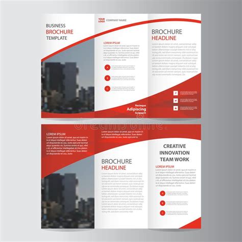 Red Tri Fold Leaflet Brochure Flyer Template Design