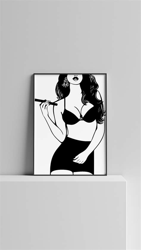 Printable Stunning Female Art PNG And AI Files Modern Artful Woman Art