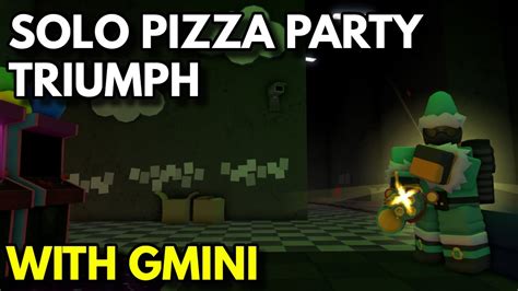 SOLO PIZZA PARTY TRIUMPH WITH GOLDEN MINIGUNNER ROBLOX Tower Defense