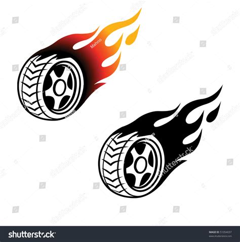 Burning Wheel Stock Vector Illustration 51054037 : Shutterstock